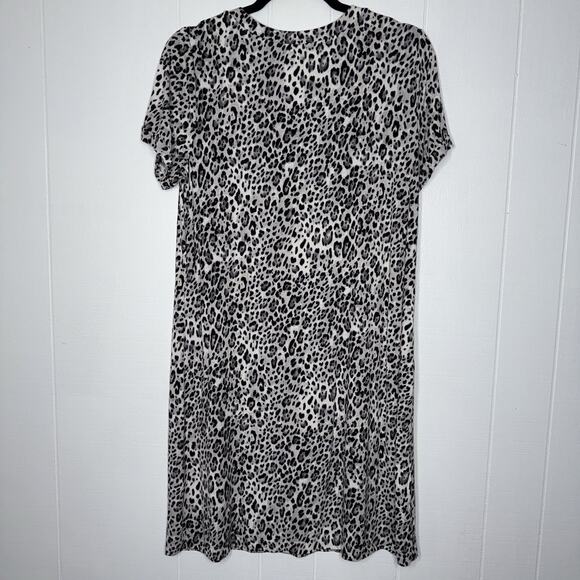 Soma Women’s Cool Nights Leopard Animal Print Sleep Shirt Night Gown Size Medium - Picture 2 of 4